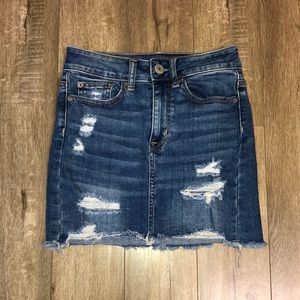 AE Distressed Denim Skirt